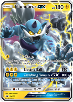 Promo Pokémon card Thundurus GX SM133 from Sun and Moon Promos expansion