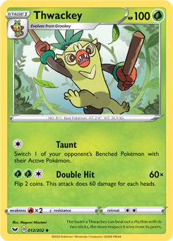 Thwackey 12/202 Pokémon card from Sword & Shield for sale at best price
