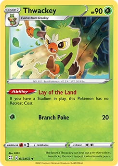 Thwackey 012/072 Pokémon card from Shining Fates for sale at best price