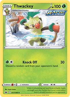 Thwackey 17/198 Pokémon card from Chilling Reign for sale at best price