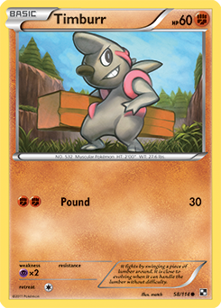 Timburr 58/114 Pokémon card from Black & White for sale at best price