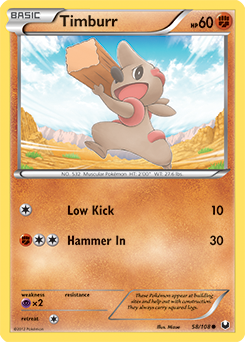 Timburr 58/108 Pokémon card from Dark Explorers for sale at best price