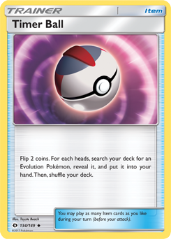Uncommon Pokémon card Timer Ball 134/149 from Sun & Moon expansion