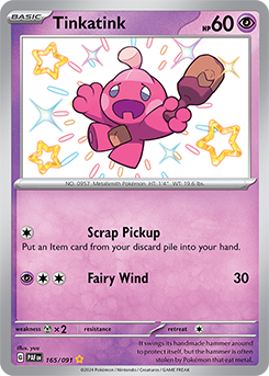 Tinkatink 165/91 Pokémon card from Paldean fates for sale at best price