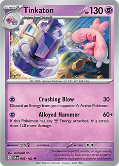 Tinkaton 85/182 Pokémon card from Paradox Rift for sale at best price