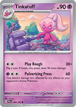 Tinkatuff 104/193 Pokémon card from Paldea Evolved for sale at best price