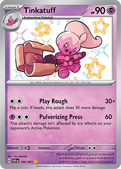 Tinkatuff 166/91 Pokémon card from Paldean fates for sale at best price