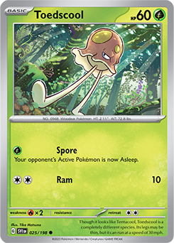 Common Pokémon card Toedscool 025/198 from Scarlet & Violet expansion