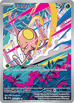 Illustration rare Pokémon card Toedscool 201/198 from Scarlet & Violet expansion