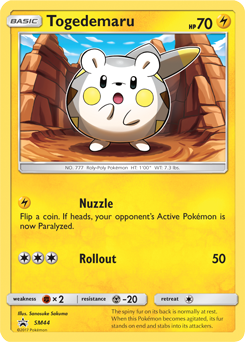 Carte Pokémon Togedemaru SM44 de la série Promos Soleil et Lune en vente au meilleur prix