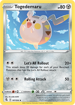 Togedemaru 187/264 Pokémon card from Fusion Strike for sale at best price