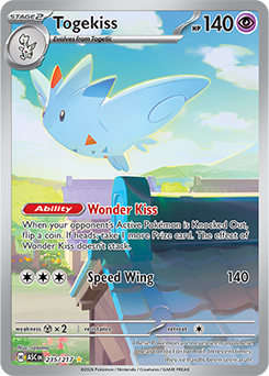 Carte Pokémon Illustration rare Togekiss 235/217 de la série Héros Transcendants