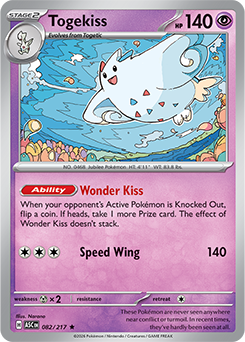Carte Pokémon Rare Togekiss 82/217 de la série Héros Transcendants