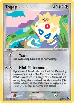 Carte Pokémon Peu commune Togepi 50/109 de la série Ex Team Rocket Returns