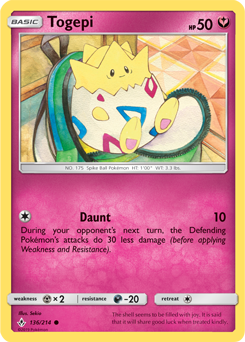 Togepi 136/214 Pokémon card from Unbroken Bonds for sale at best price