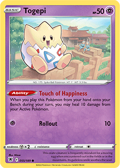 Common Pokémon card Togepi 055/189 from Astral Radiance expansion