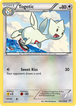 Uncommon Pokémon card Togetic 103/135 from Plasma Storm expansion