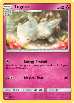 Uncommon Pokémon card Togetic 137/214 from Unbroken Bonds expansion