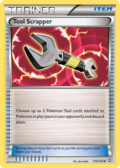 Uncommon Pokémon card Tool Scrapper 116/124 from Dragons Exalted expansion