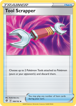Uncommon Pokémon card Tool Scrapper 168/192 from Rebel Clash expansion