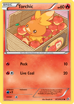 Carte Pokémon Commune Torchic RC5/RC25 de la série Legendary Treasures