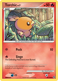 Common Pokémon card Torchic 89/106 from Great Encounters expansion