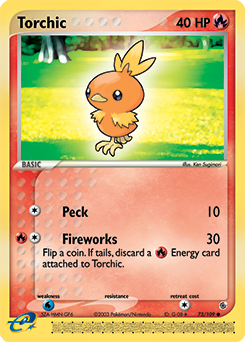 Carte Pokémon Poussifeu 73/109 de la série Ex Rubis & Saphir en vente au meilleur prix