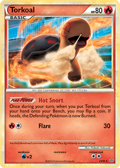 Rare Pokémon card Torkoal 25/95 from Unleashed expansion