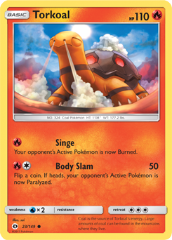Torkoal 23/149 Pokémon card from Sun & Moon for sale at best price