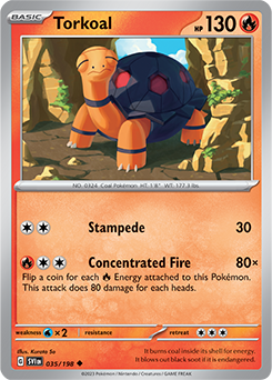 Uncommon Pokémon card Torkoal 035/198 from Scarlet & Violet expansion