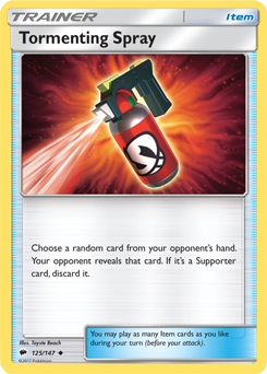 Uncommon Pokémon card Tormenting Spray 125/147 from Burning Shadows expansion