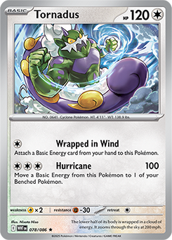 Rare Pokémon card Tornadus 78/86 from White Flare expansion