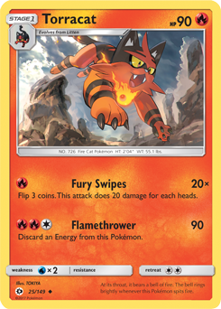 Torracat 25/149 Pokémon card from Sun & Moon for sale at best price