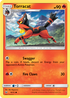 Common Pokémon card Torracat 16/73 from Shining Legends expansion