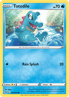 Common Pokémon card Totodile 55/264 from Fusion Strike expansion