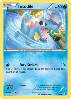 Common Pokémon card Totodile 15/119 from Phantom Forces expansion