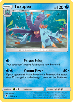 Toxapex 69/214 Pokémon card from Lost Thunder for sale at best price