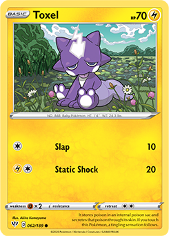 Common Pokémon card Toxel 62/189 from Darkness Ablaze expansion