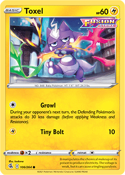 Common Pokémon card Toxel 106/264 from Fusion Strike expansion
