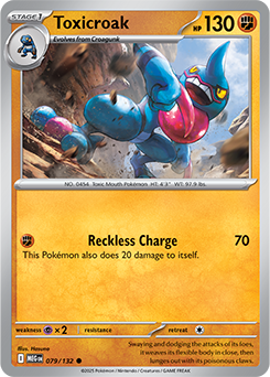 Common Pokémon card Toxicroak 79/132 from Mega Evolution expansion