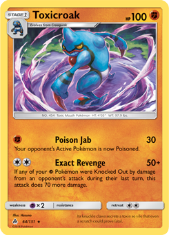 Toxicroak 64/131 Pokémon card from Forbidden Light for sale at best price