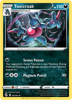 Rare Pokémon card Toxicroak 166/264 from Fusion Strike expansion