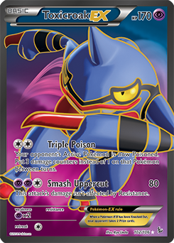 Full Art Pokémon Pokémon card Toxicroak EX 102/106 from Flashfire expansion