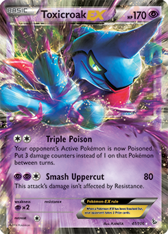 Pokémon EX Pokémon card Toxicroak EX 41/106 from Flashfire expansion