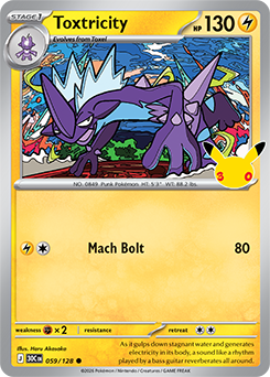 Common Pokémon card Toxtricity 059/128 from 30th Celebration expansion