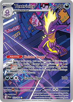 Illustration rare Pokémon card Toxtricity 103/94 from Phantasmal Flames expansion