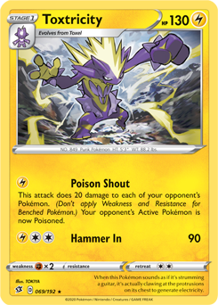 Toxtricity 69/192 Pokémon card from Rebel Clash for sale at best price