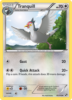 Tranquill 85/114 Pokémon card from Black & White for sale at best price