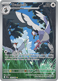 Illustration rare Pokémon card Tranquill 149/86 from Black Bolt expansion