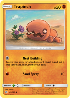 Trapinch 107/236 Pokémon card from Cosmic Eclipse for sale at best price
